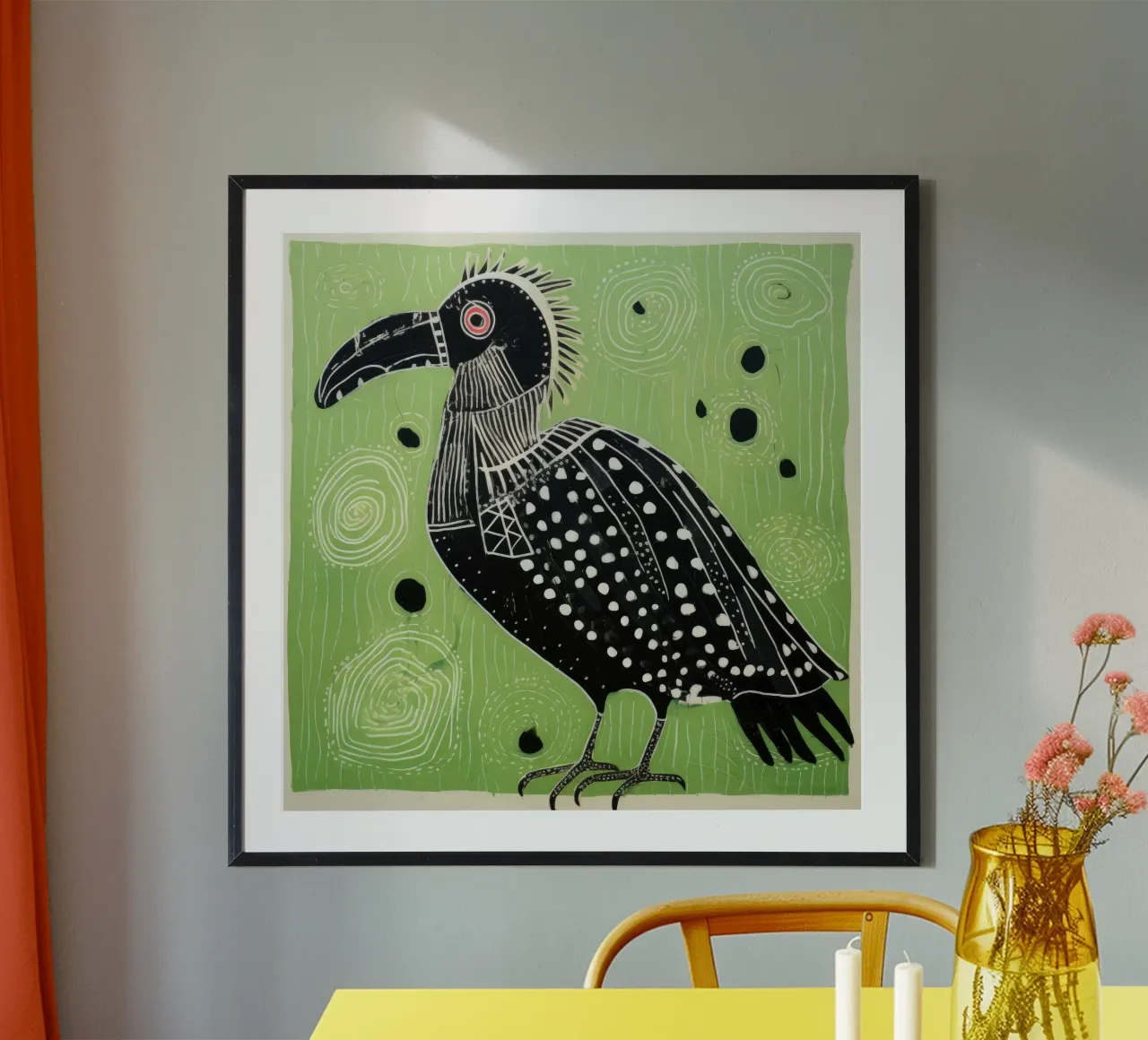 Avvoltoio verde 2 poster da Minimal Animal Art