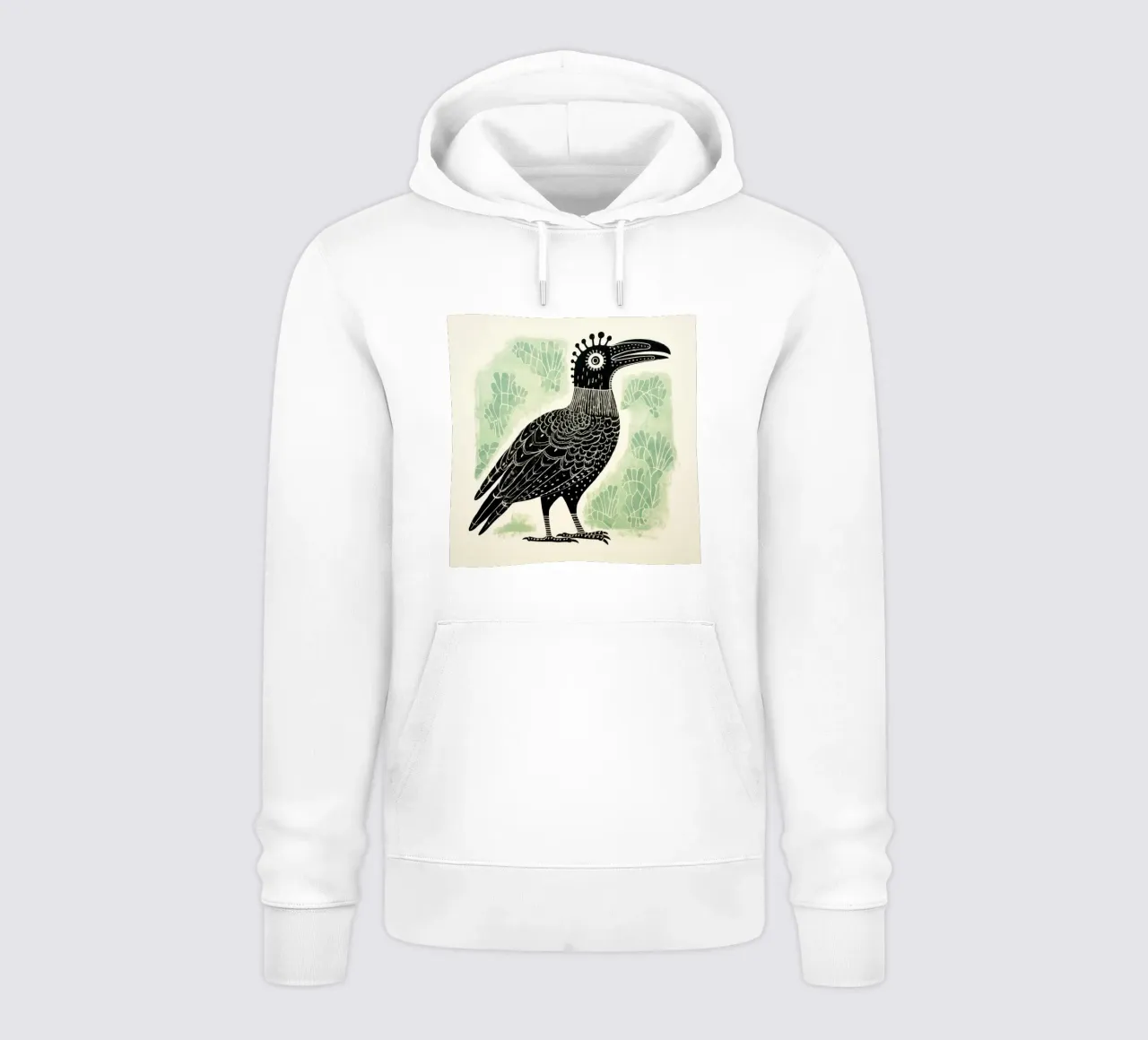 Avvoltoio verde 3 felpa con cappuccio da Minimal Animal Art