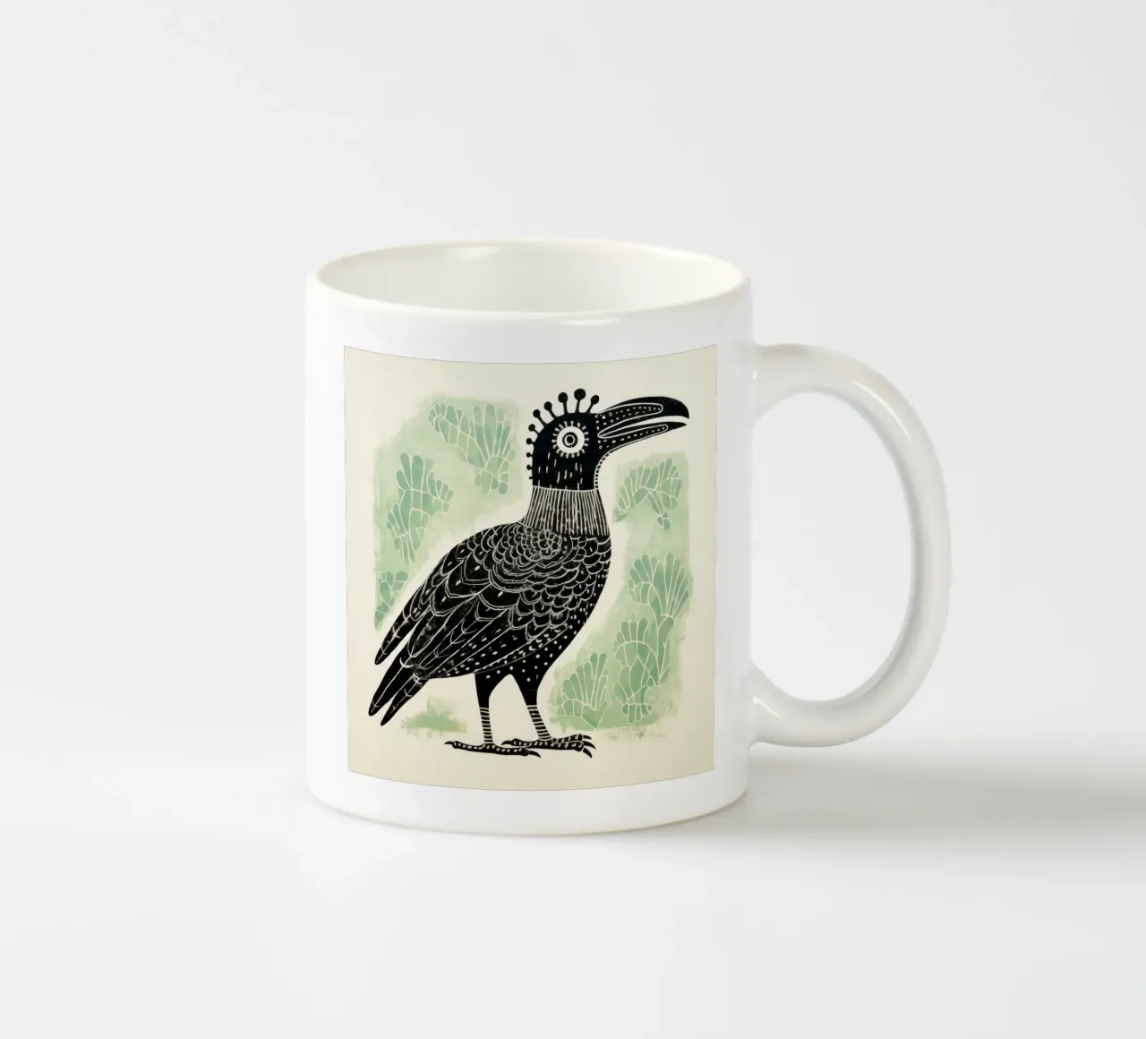 Avvoltoio verde 3 tazza in ceramica da Minimal Animal Art