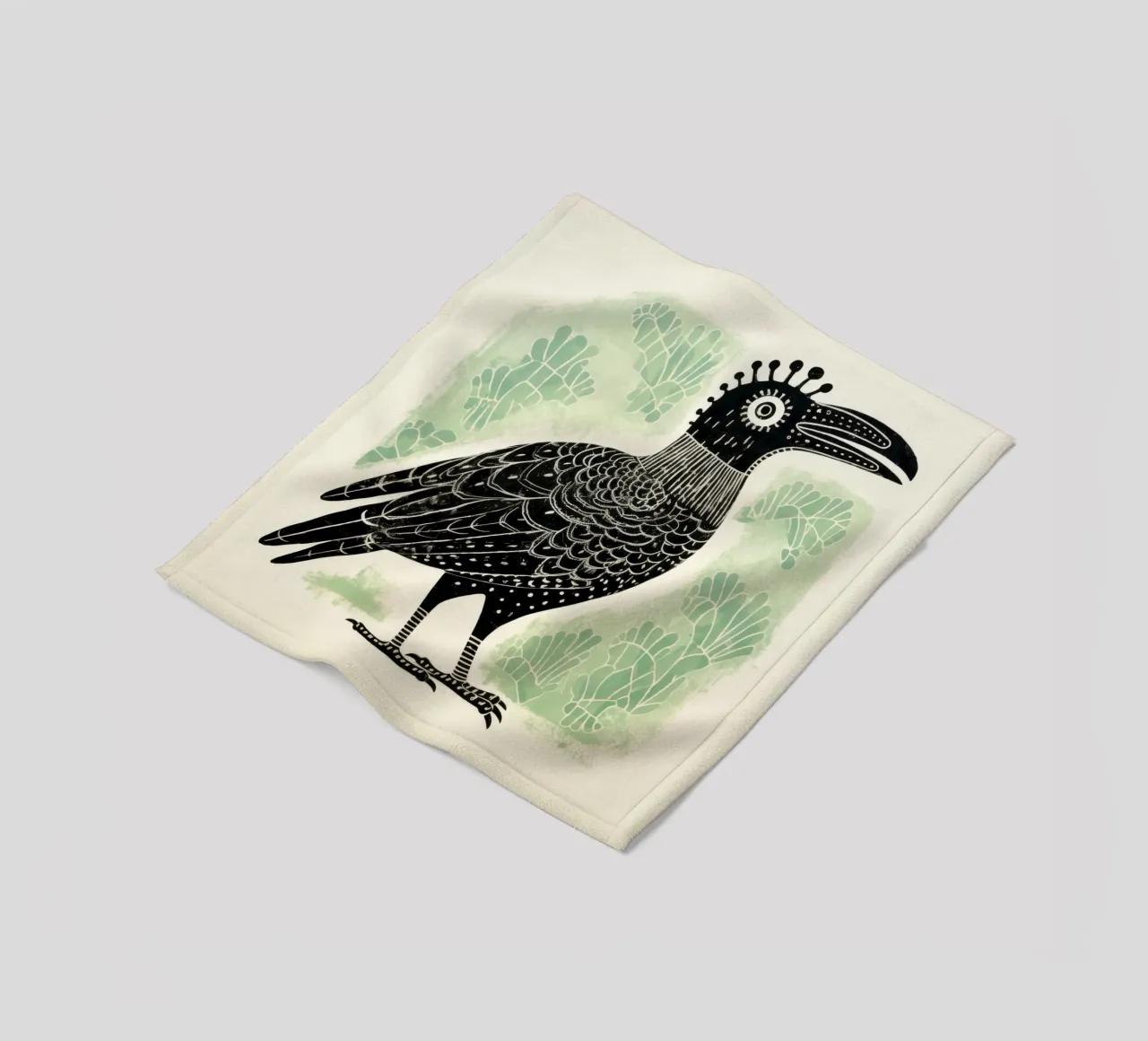 Avvoltoio verde 3 coperta in pile da Minimal Animal Art