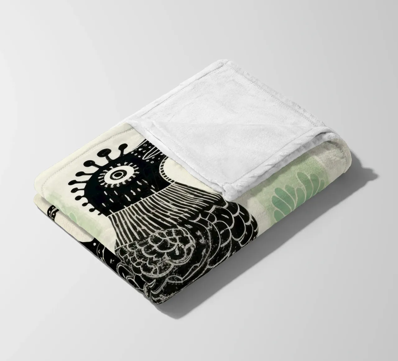 Avvoltoio verde 3 coperta in pile da Minimal Animal Art