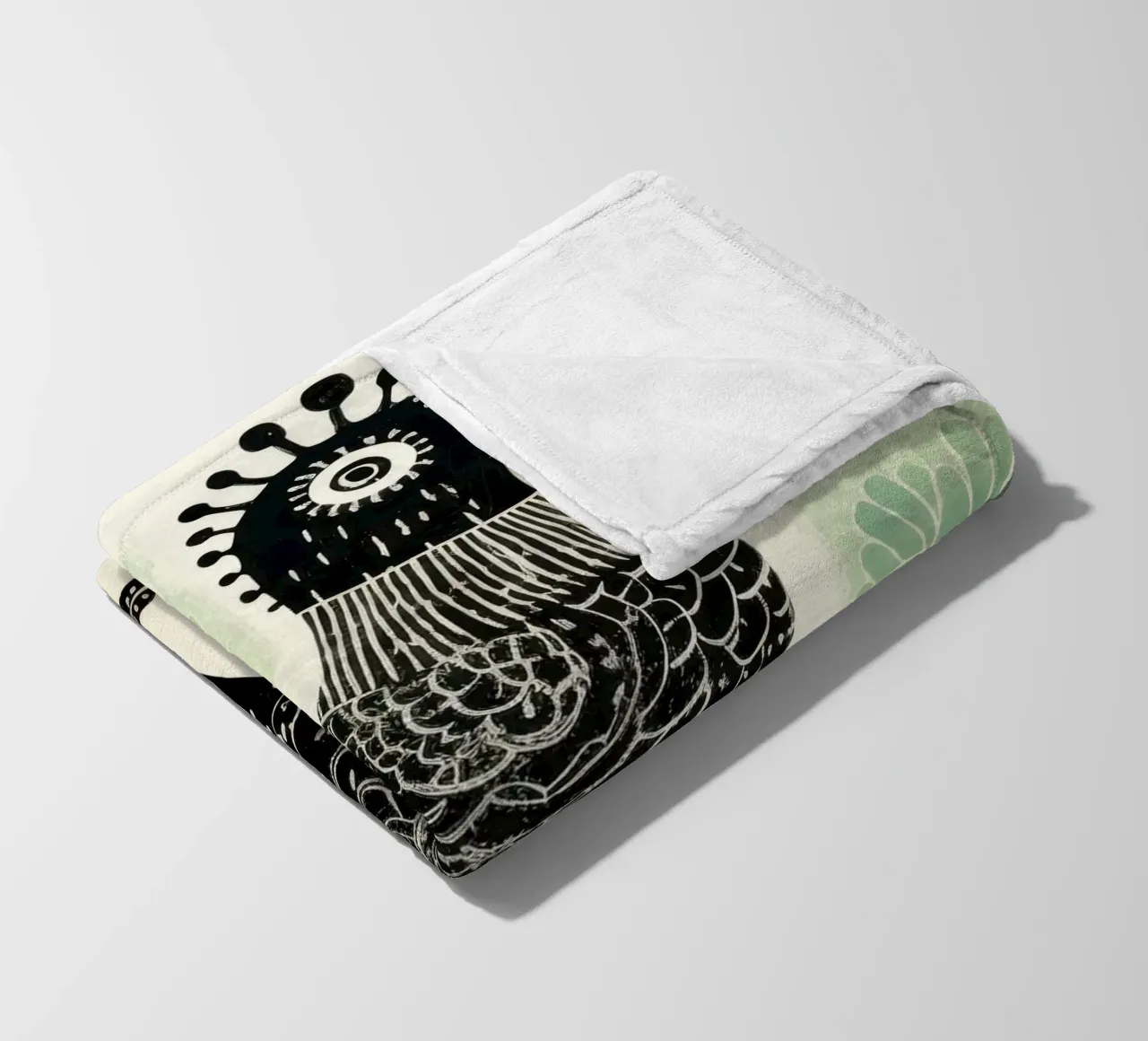 Avvoltoio verde 3 coperta in pile da Minimal Animal Art