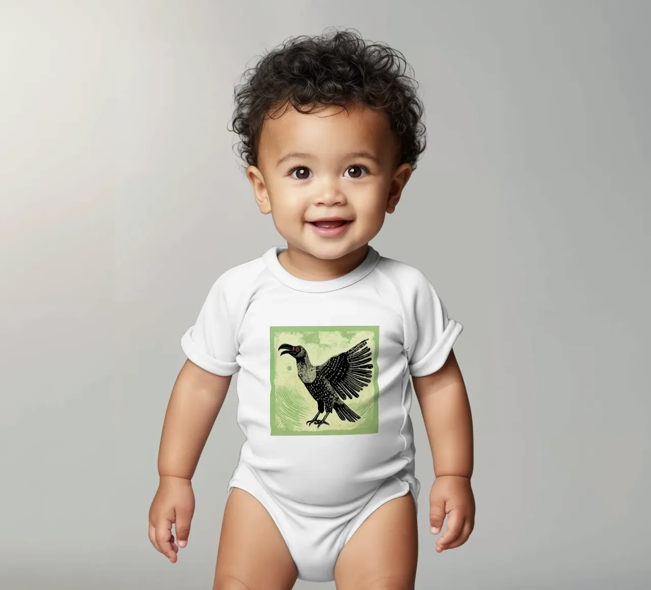 Vautour vert 4 body bébé de Minimal Animal Art