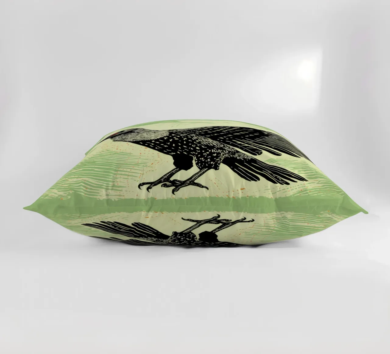 Avvoltoio verde 4 cuscino da Minimal Animal Art