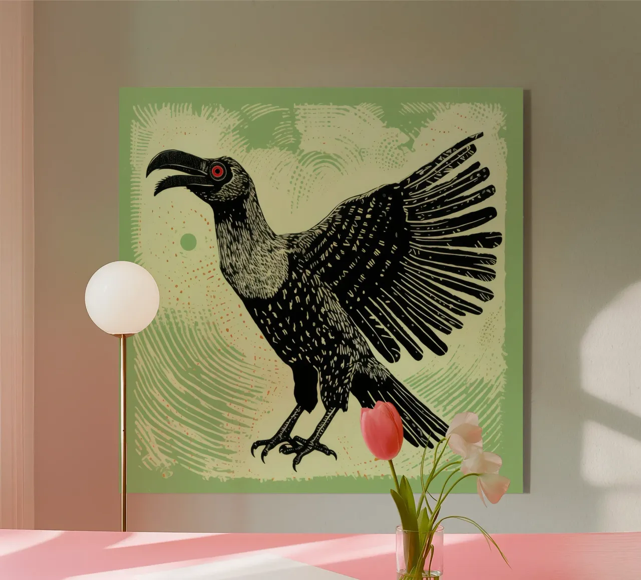 Avvoltoio verde 4 plexiglass da Minimal Animal Art