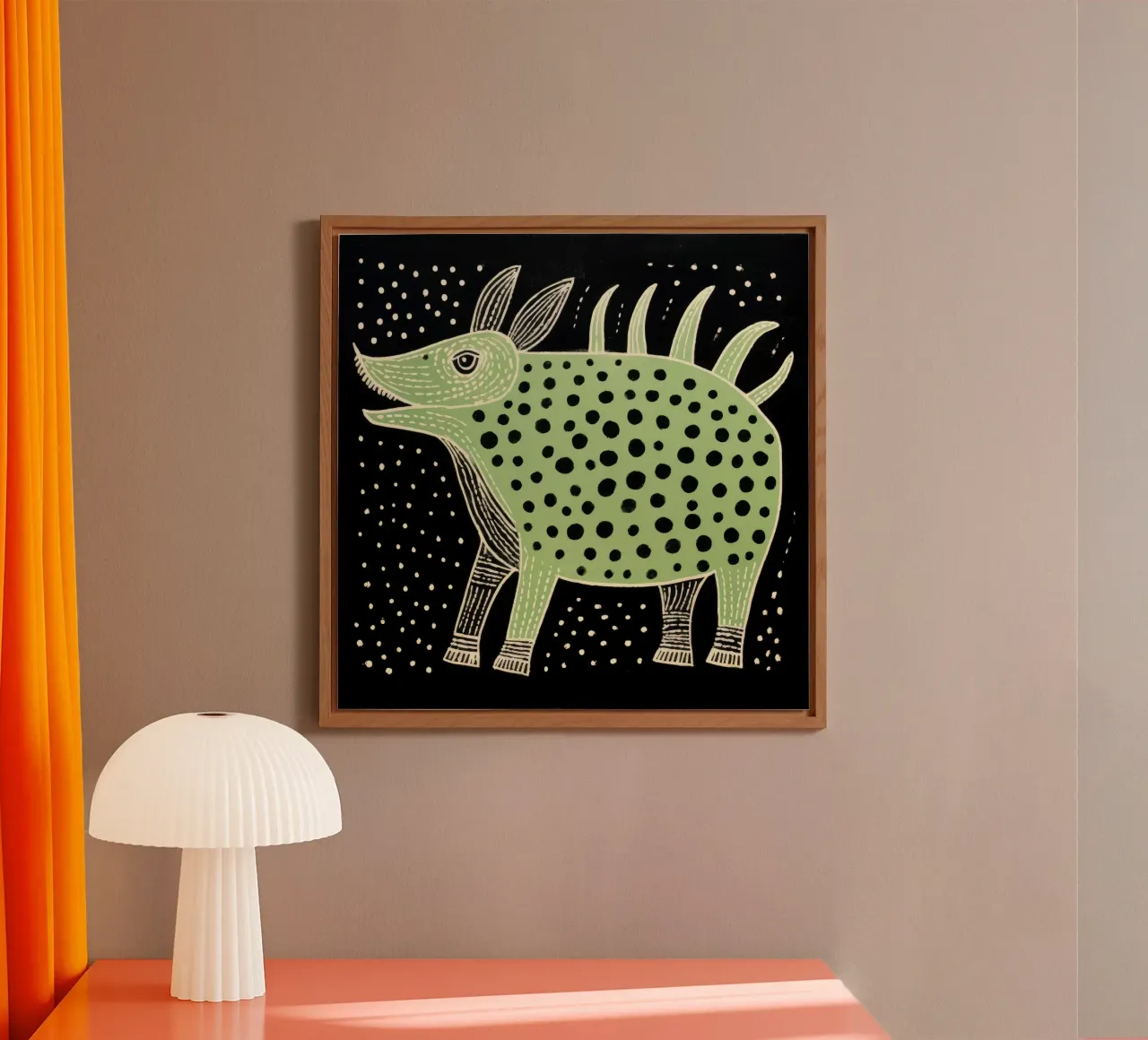 Green Warthog 1 forex plate by Minimal Animal Art