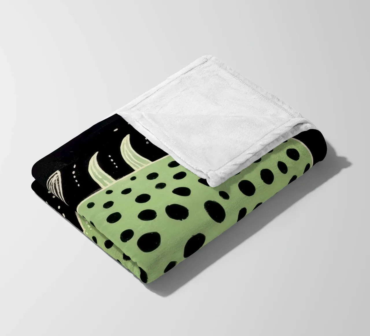 Green Warthog 1 fleece blanket by Minimal Animal Art
