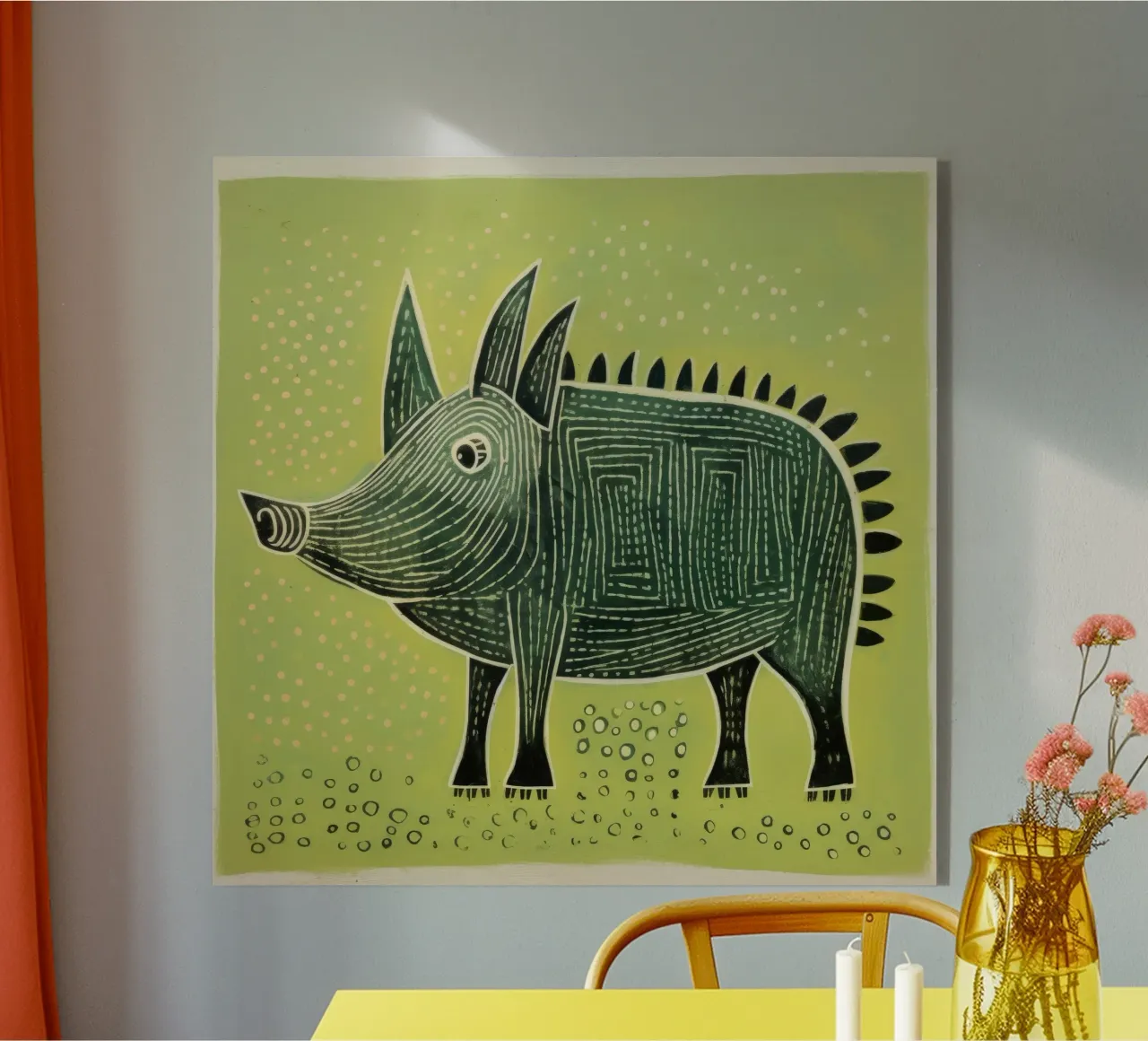 Facocero verde plexiglass da Minimal Animal Art