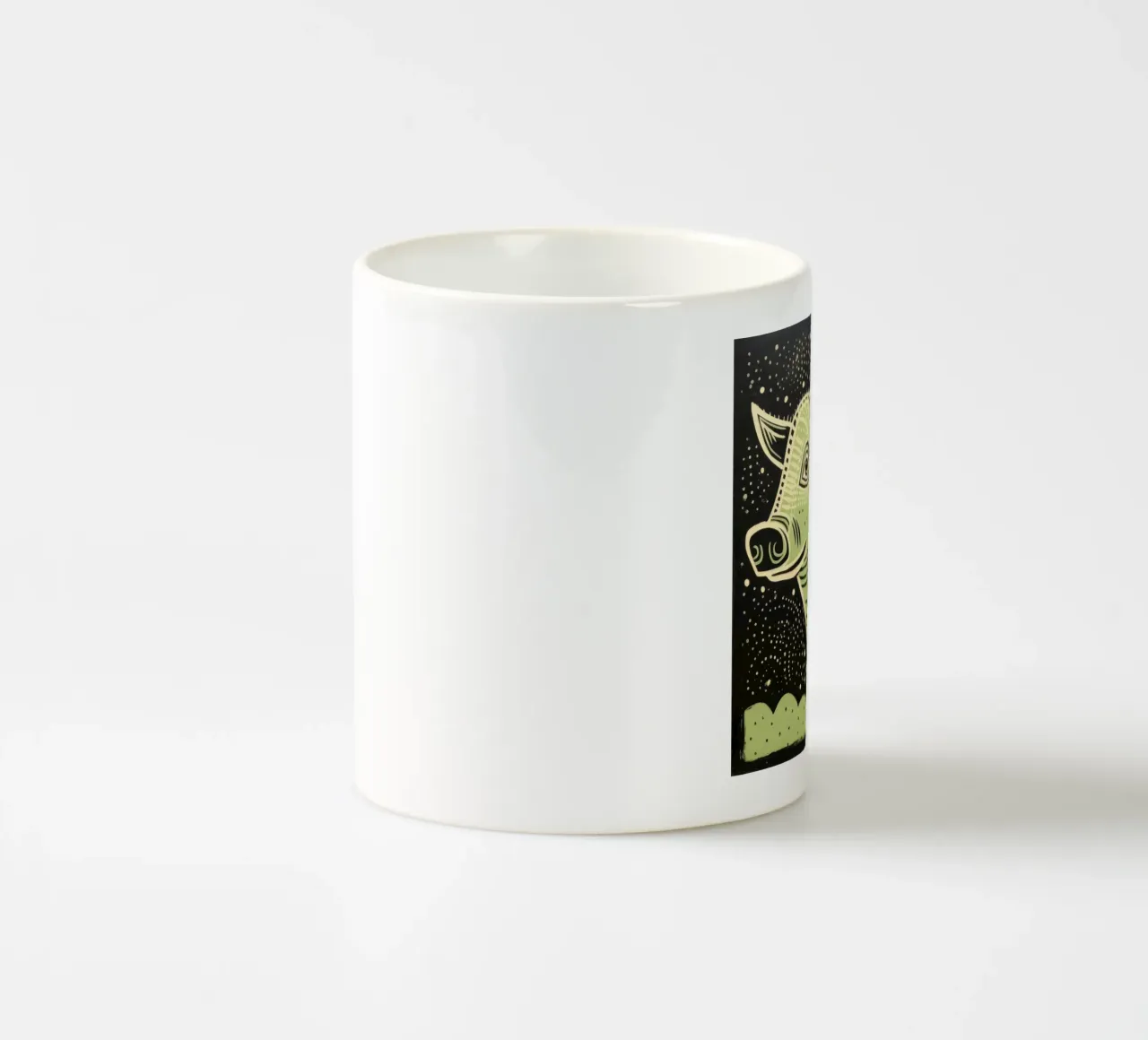 Facocero verde 3 tazza in ceramica da Minimal Animal Art