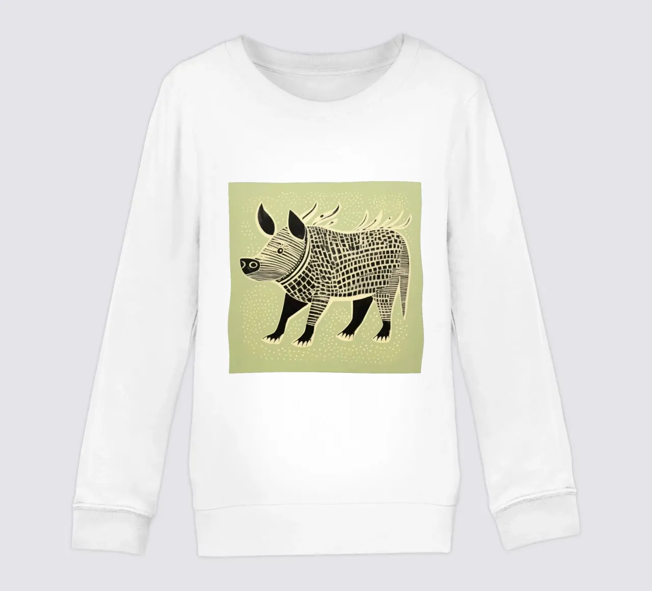 Green Warthog 4 kinder sweatshirt van Minimal Animal Art