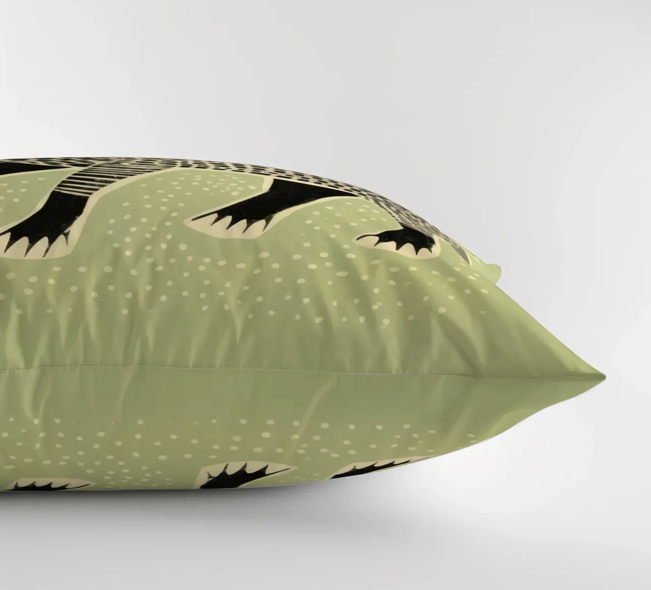 Green Warthog 4 decorative cushion by Minimal Animal Art