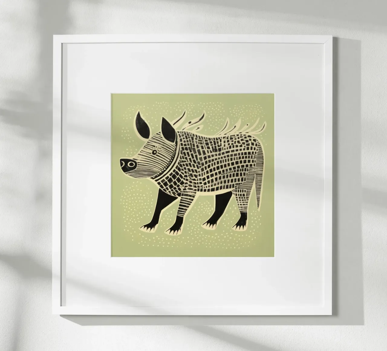 Green Warthog 4 poster by Minimal Animal Art