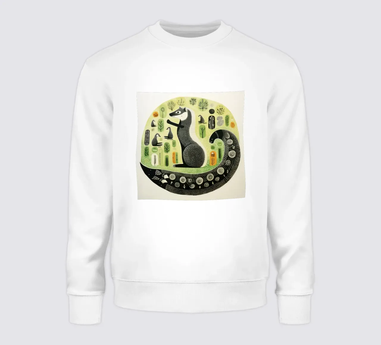 Donnola verde 1 felpa da Minimal Animal Art