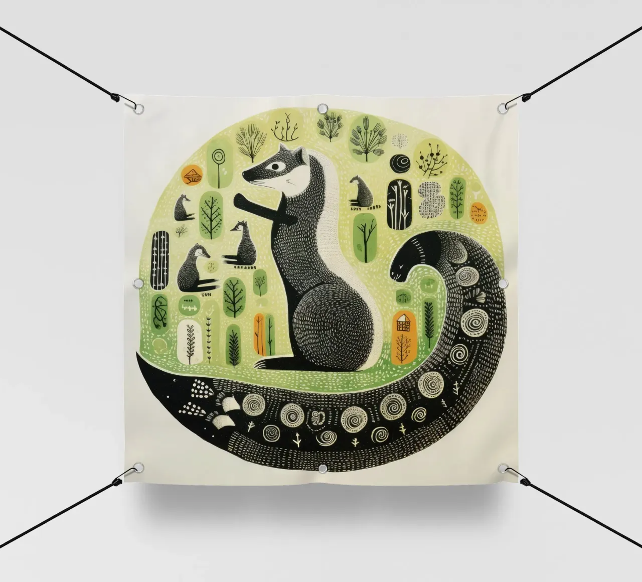 Donnola verde 1 telo in pvc da Minimal Animal Art