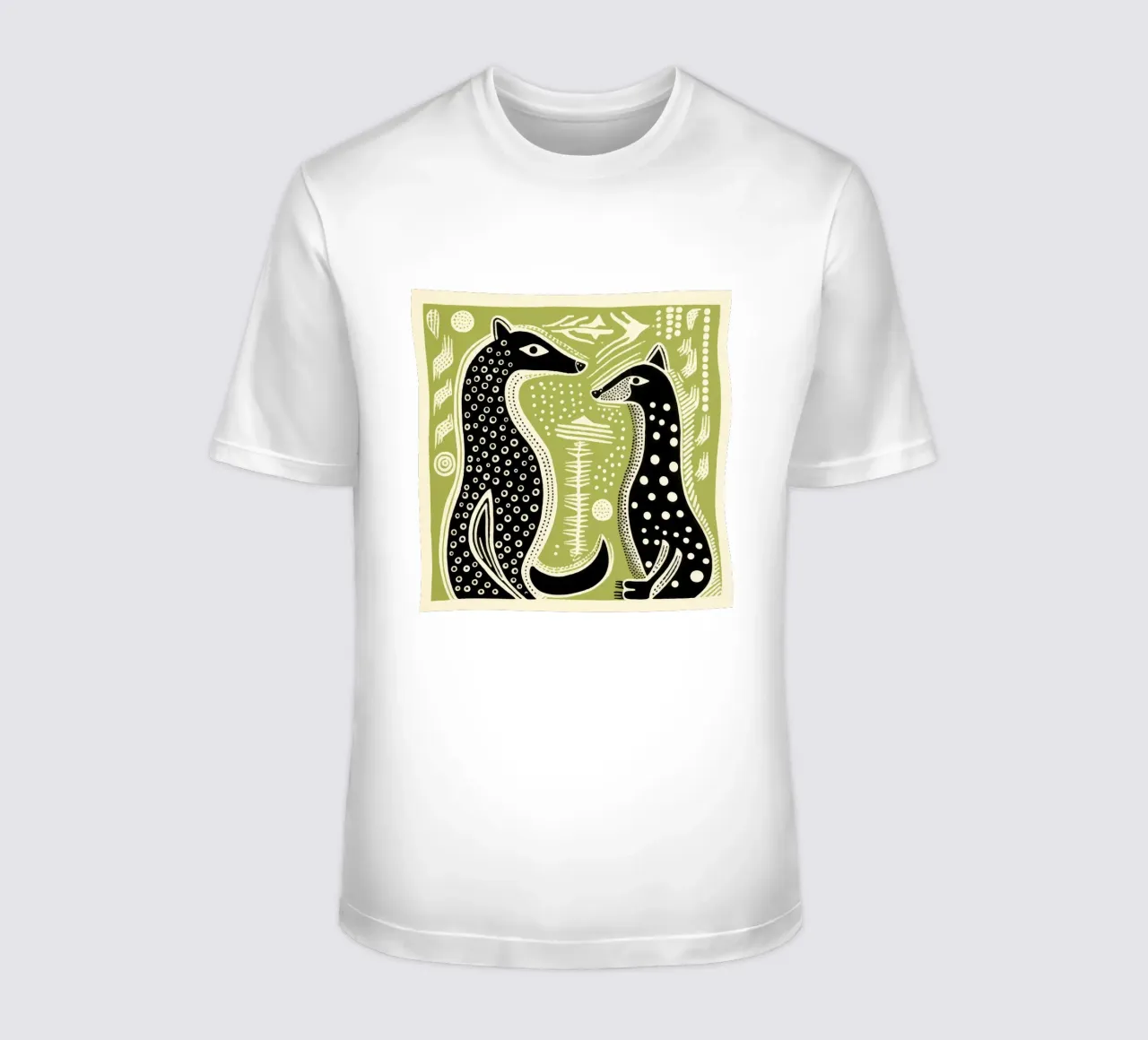 Donnola verde 2 t-shirt da Minimal Animal Art