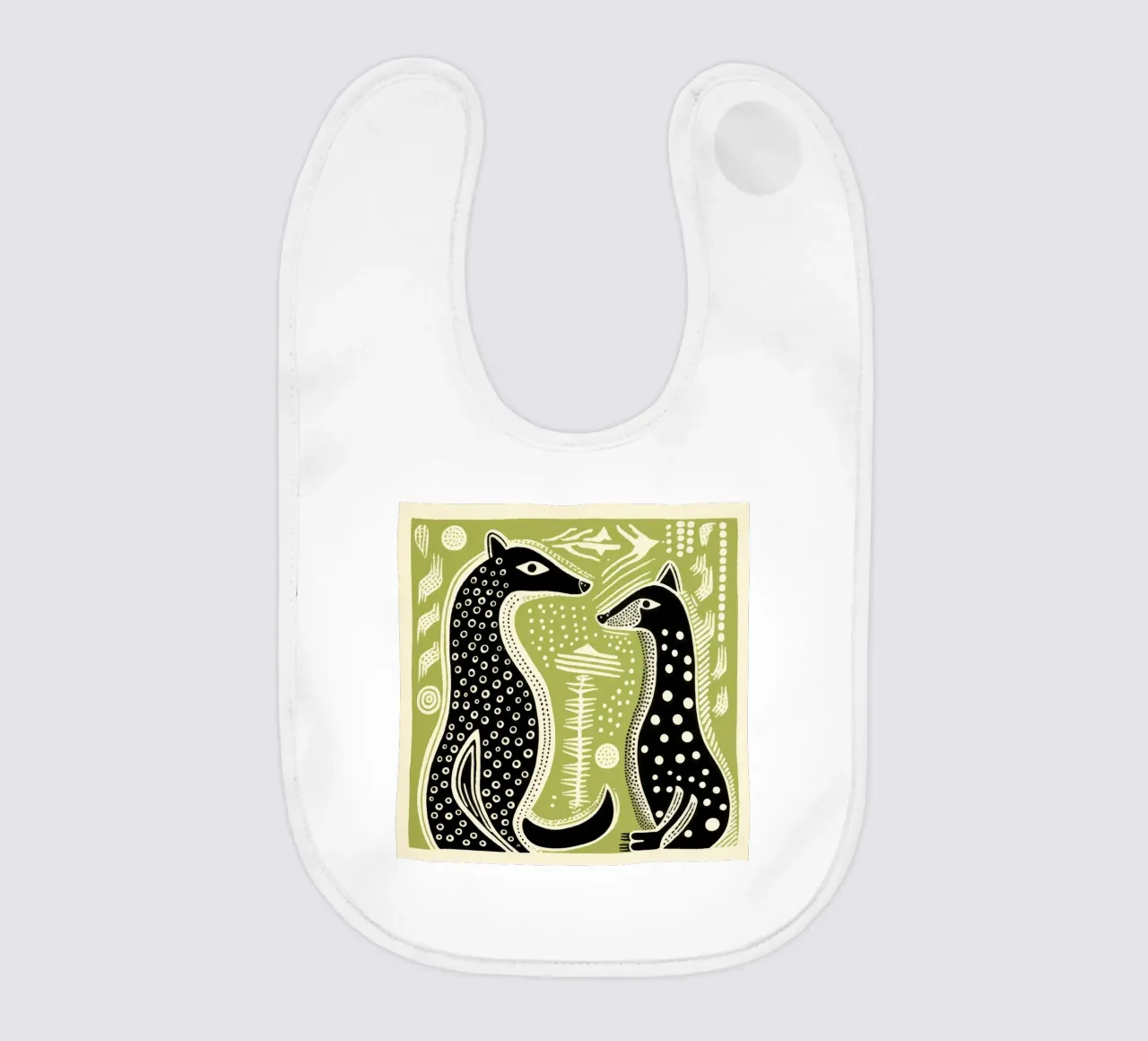 Donnola verde 2 bavaglino da Minimal Animal Art