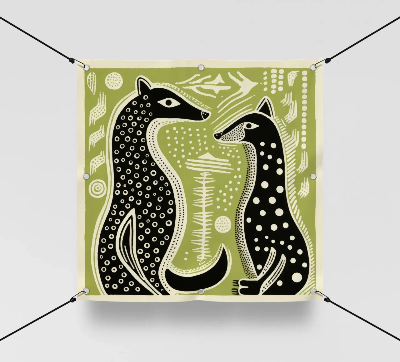 Donnola verde 2 telo in pvc da Minimal Animal Art