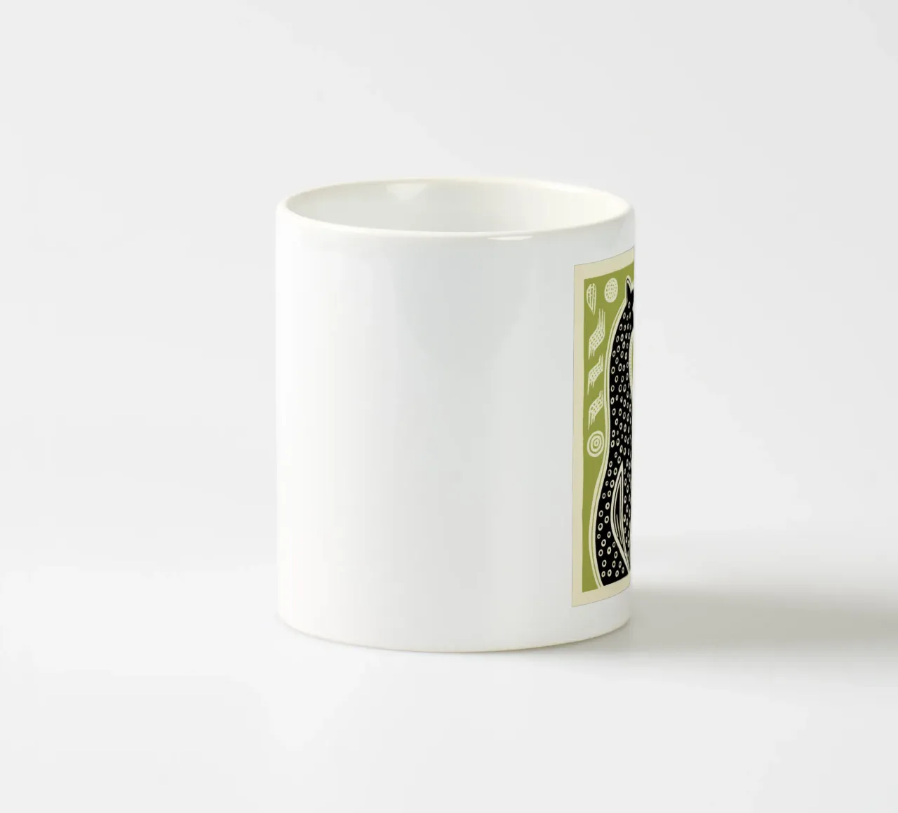 Donnola verde 2 tazza in ceramica da Minimal Animal Art
