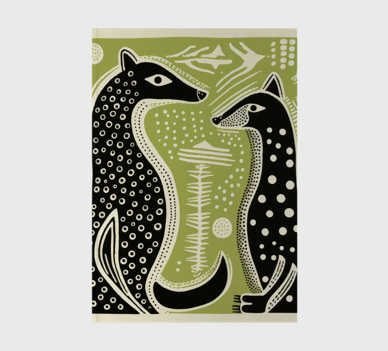Green Weasel 2 notebook by Minimal Animal Art