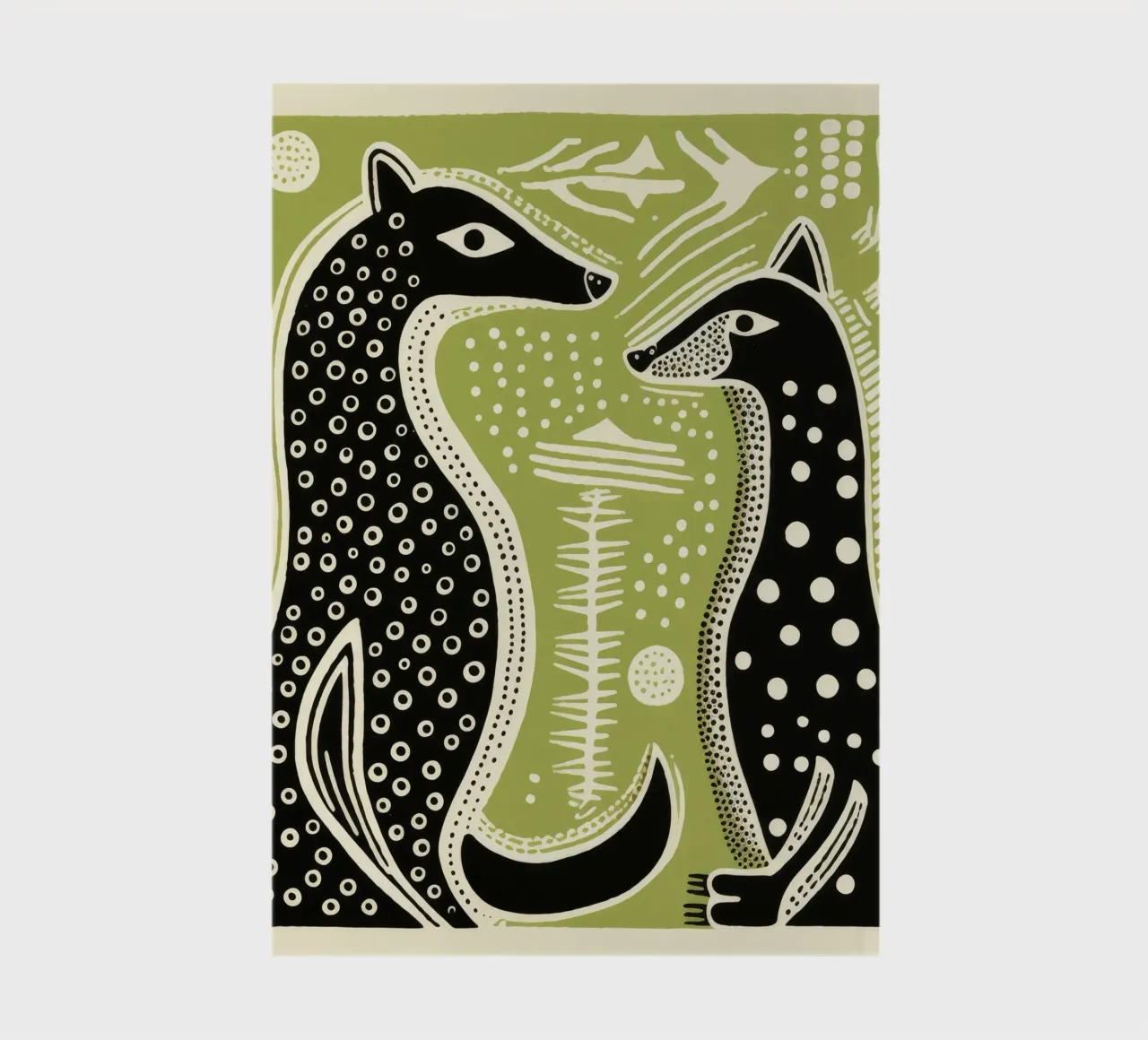 Green Weasel 2 notebook by Minimal Animal Art
