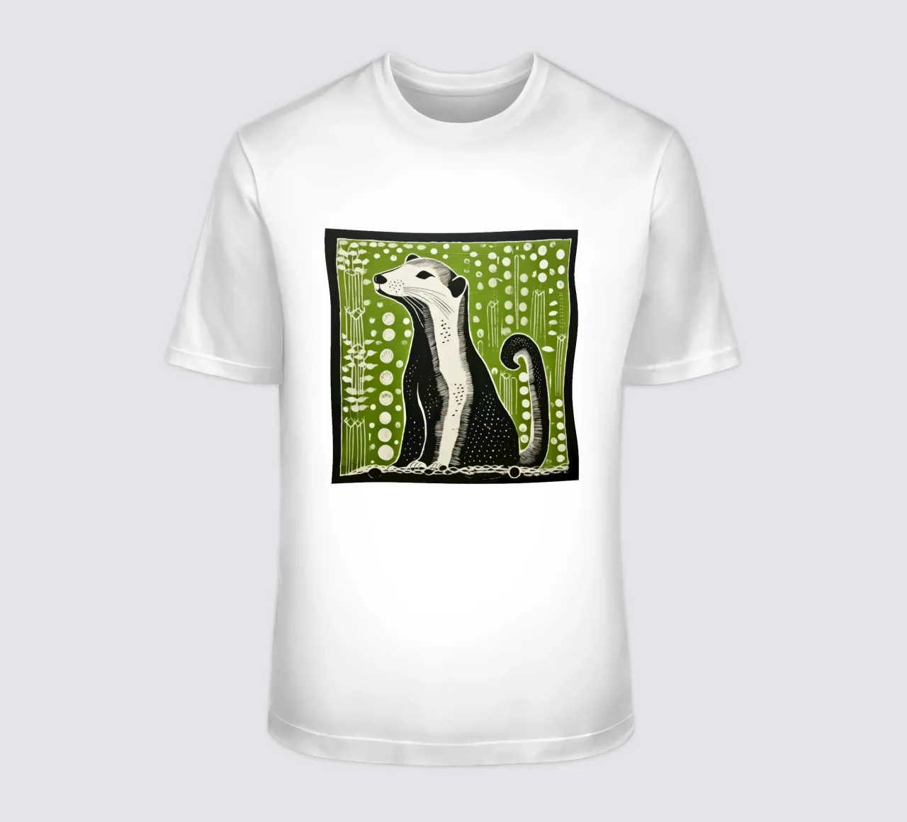 Donnola verde 4 t-shirt da Minimal Animal Art