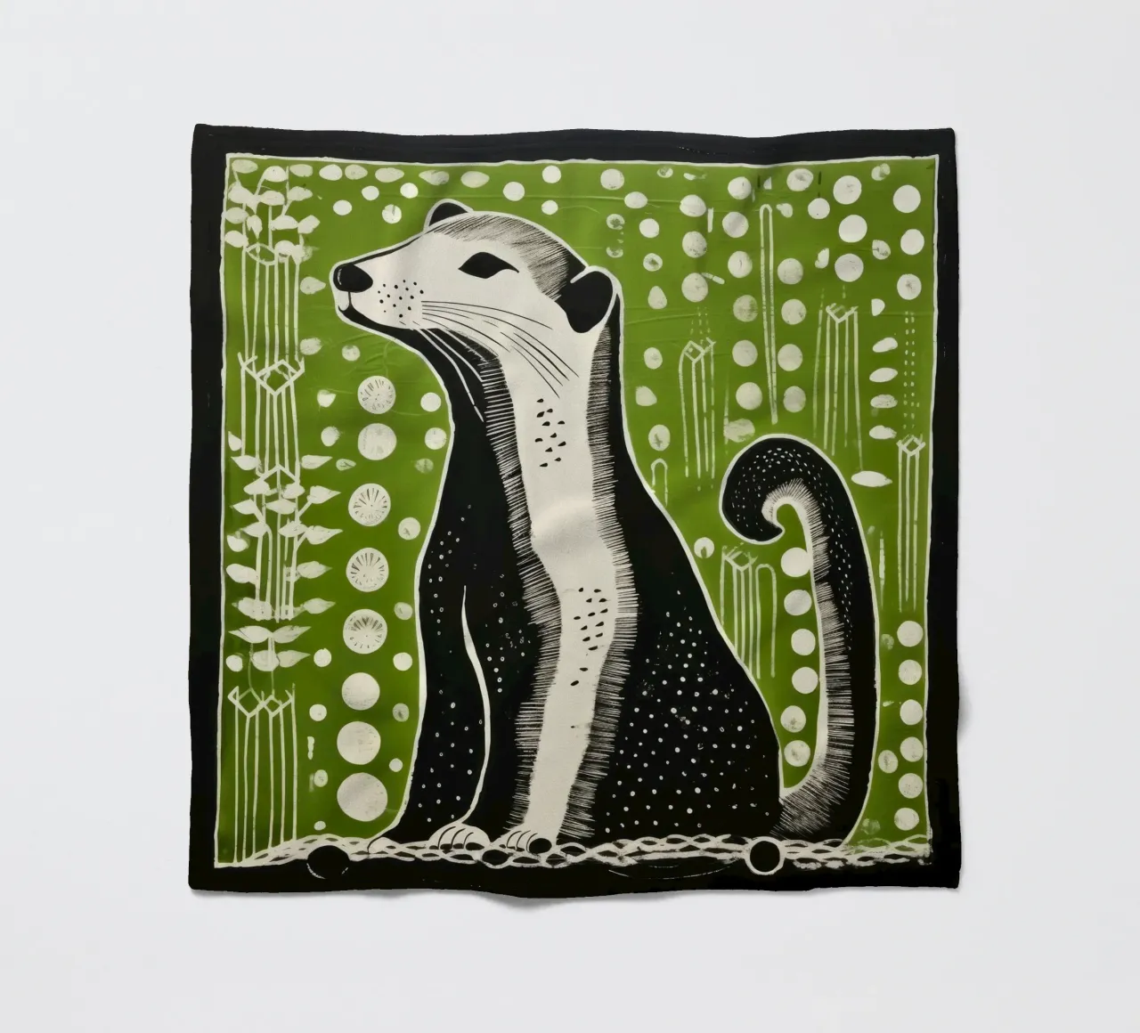 Donnola verde 4 coperta in pile da Minimal Animal Art