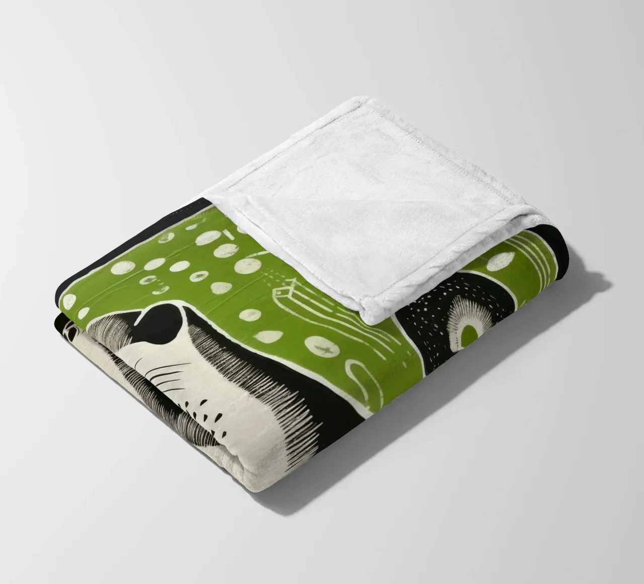 Donnola verde 4 coperta in pile da Minimal Animal Art