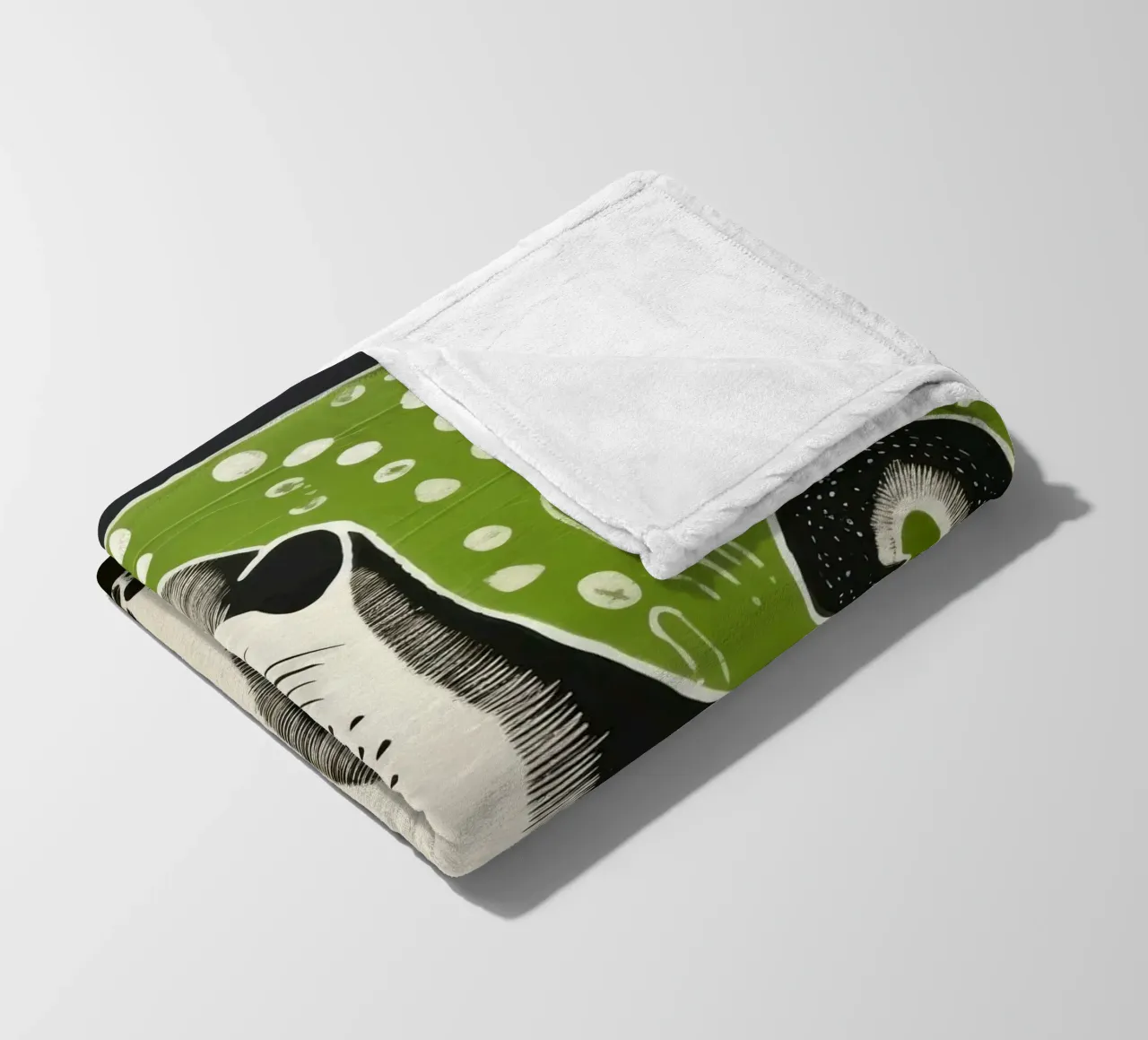 Donnola verde 4 coperta in pile da Minimal Animal Art