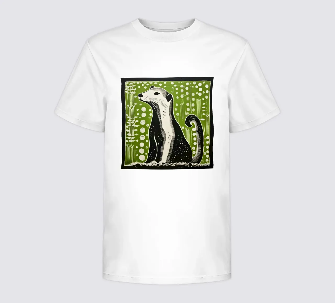 Green Weasel 4 kids t-shirt by Minimal Animal Art