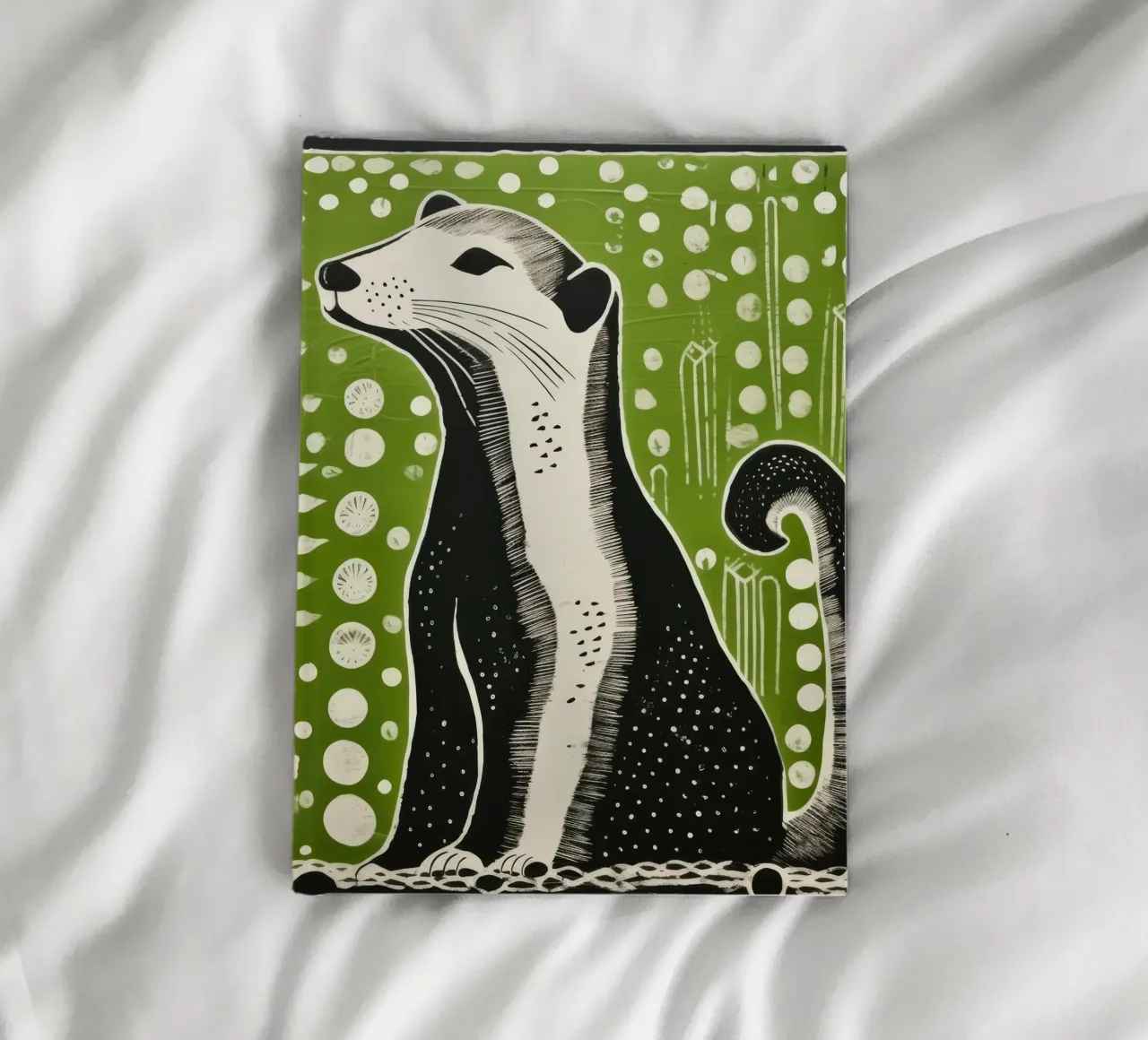 Green Weasel 4 notebook by Minimal Animal Art