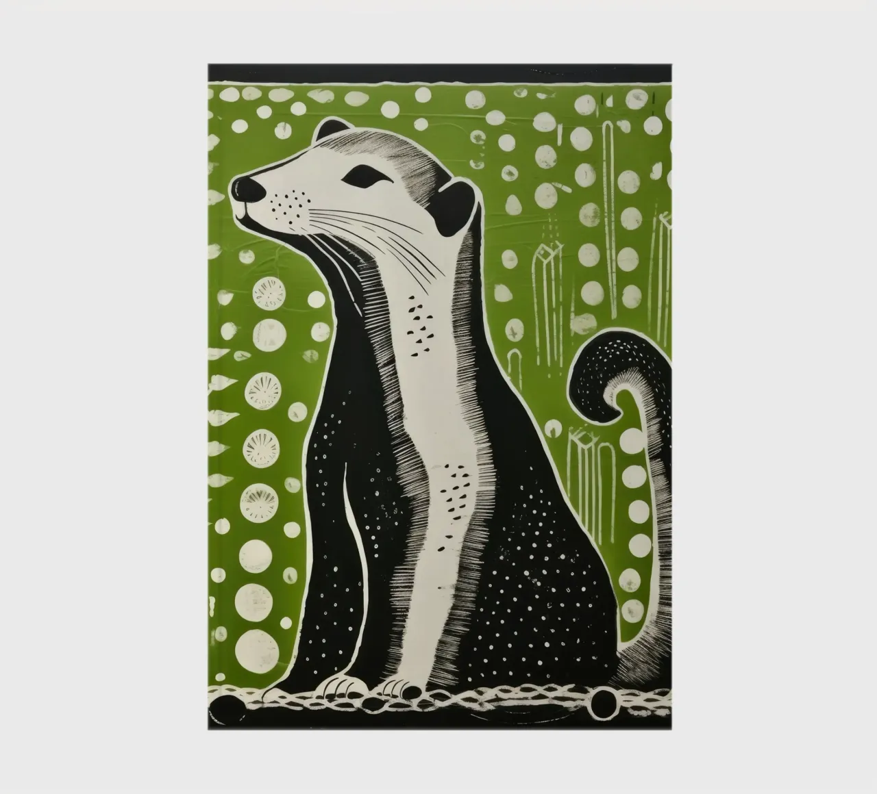 Green Weasel 4 notebook by Minimal Animal Art