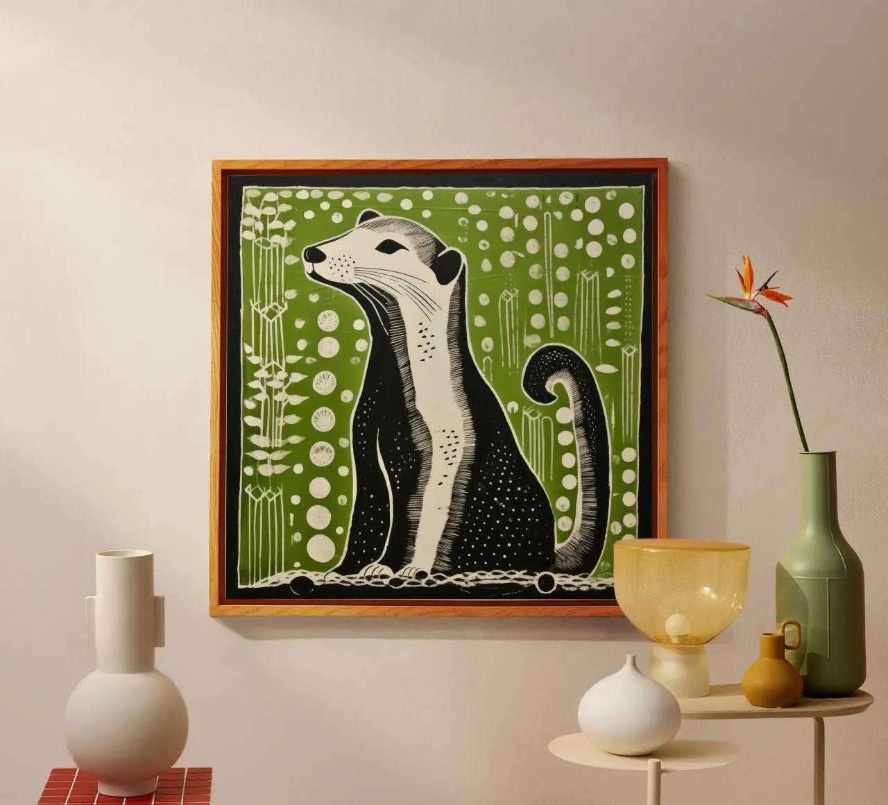 Donnola verde 4 plexiglass da Minimal Animal Art