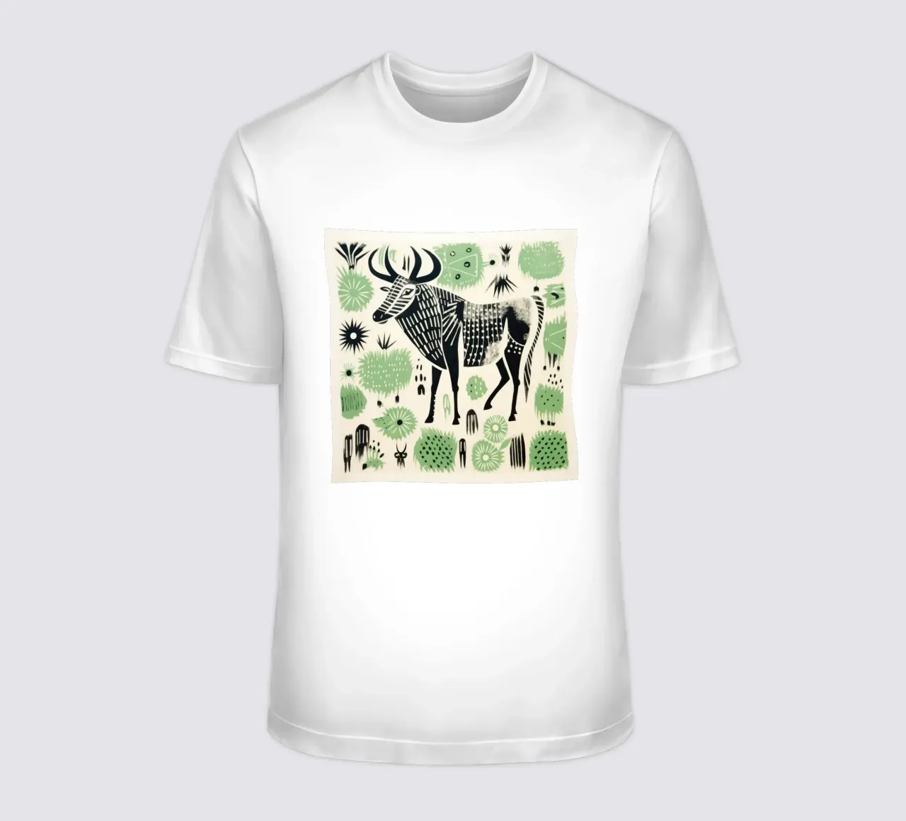 Gnu verde 1 t-shirt da Minimal Animal Art