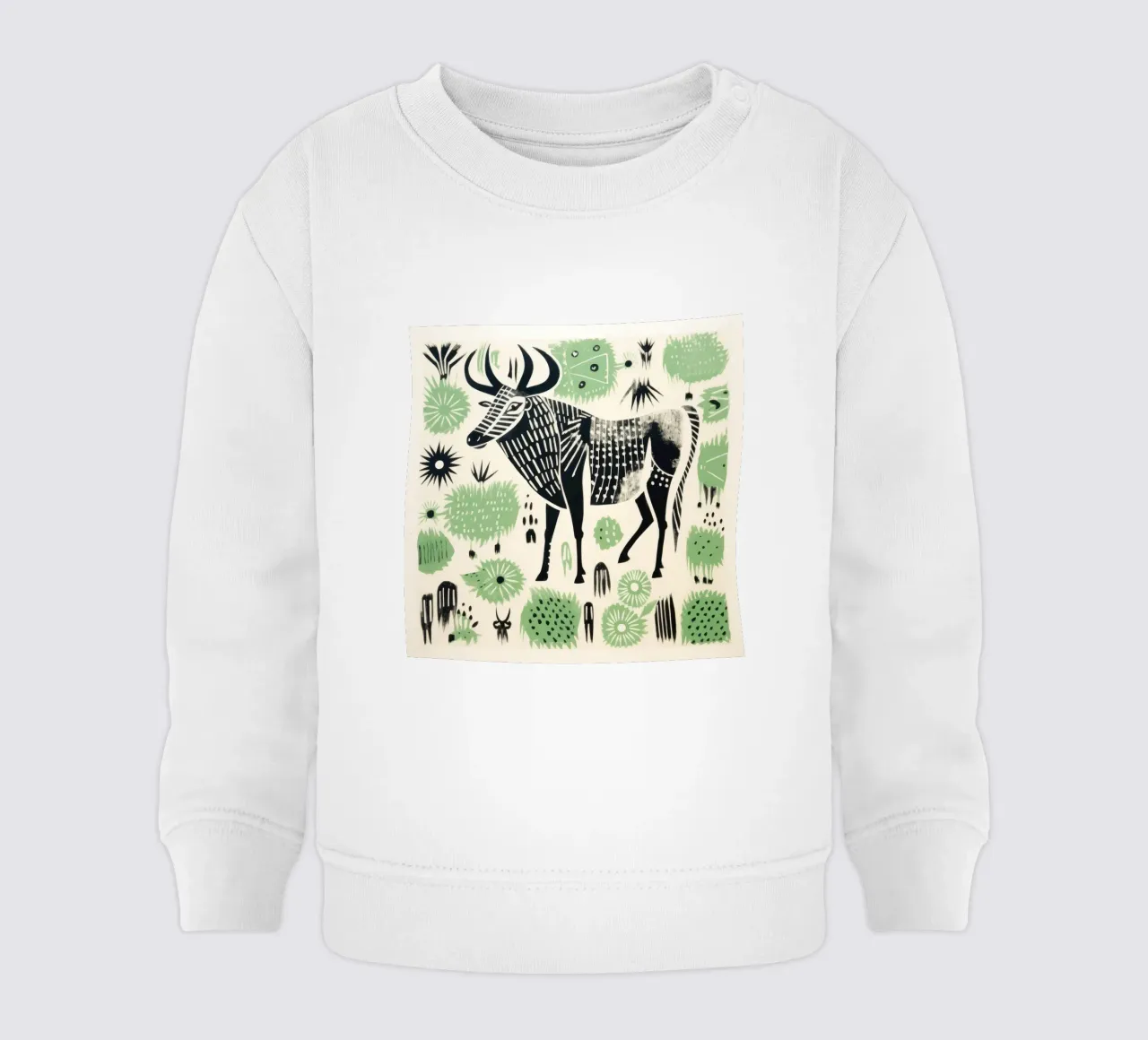 Gnu verde 1 felpa neonato da Minimal Animal Art