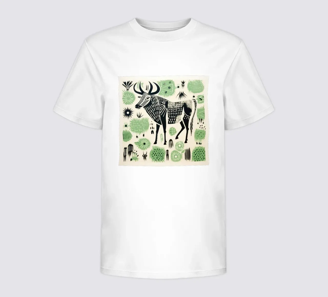 Gnu verde t-shirt bambini da Minimal Animal Art
