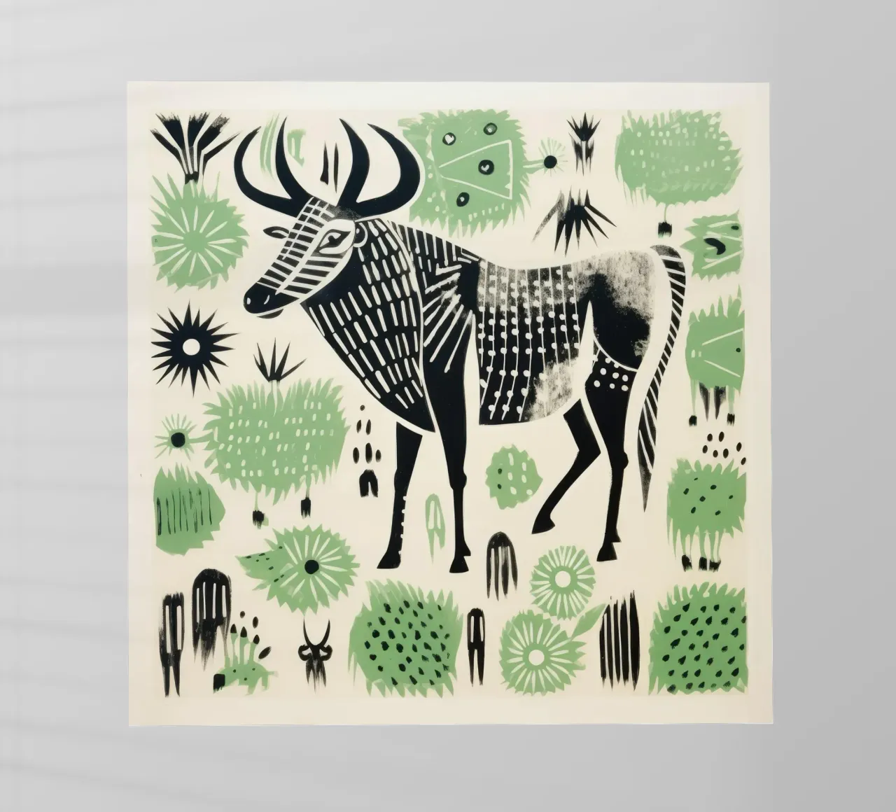 Gnu verde pellicola backlit da Minimal Animal Art