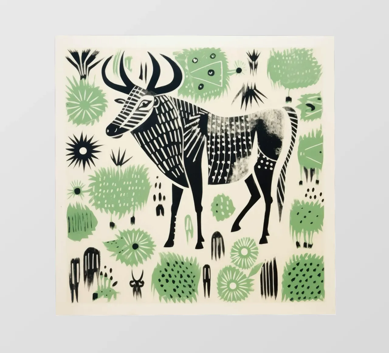 Gnu verde pellicola backlit da Minimal Animal Art