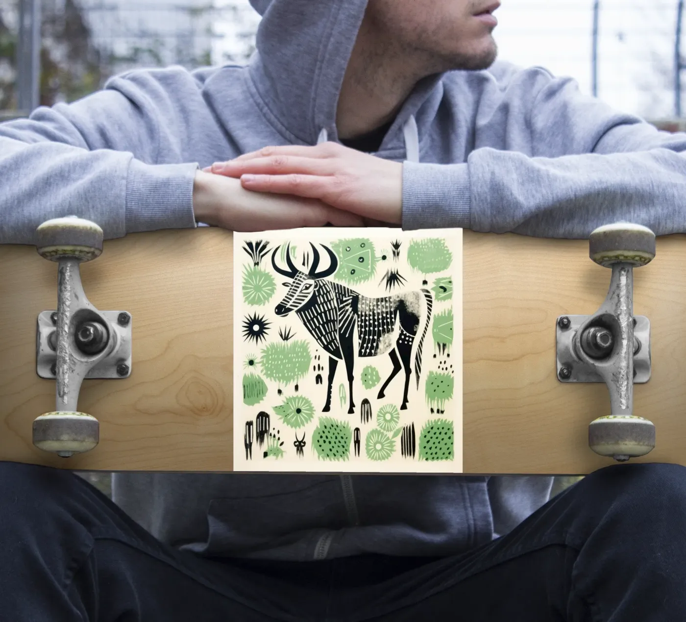 Gnu verde adesivo da Minimal Animal Art