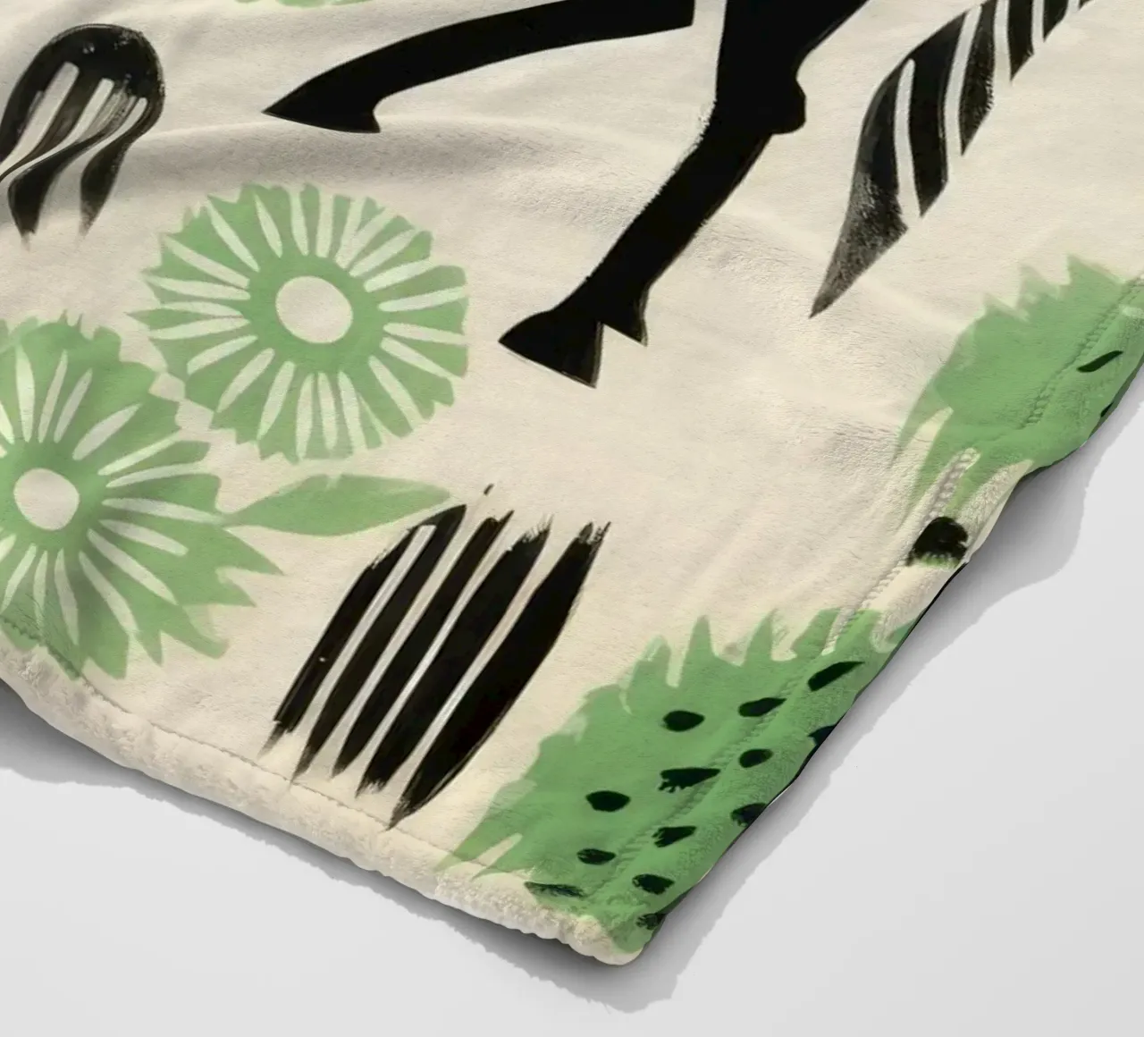 Gnu verde 1 coperta in pile da Minimal Animal Art