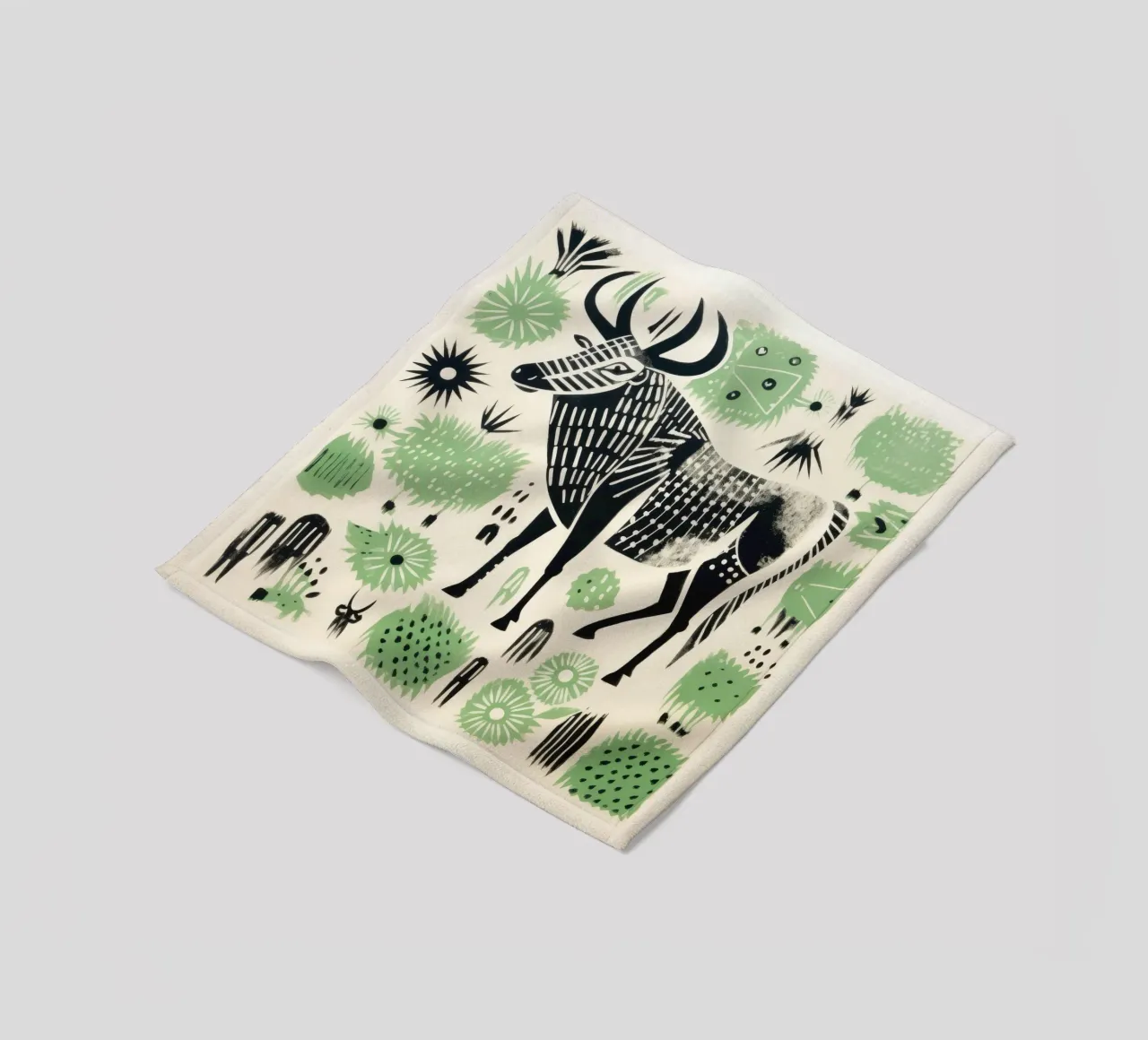Gnu verde 1 coperta in pile da Minimal Animal Art