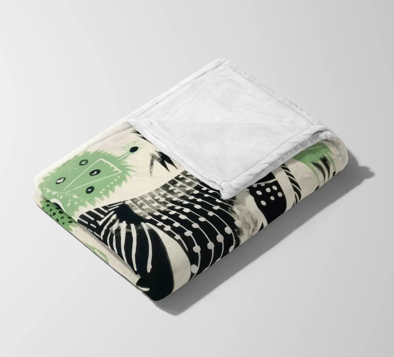 Gnu verde 1 coperta in pile da Minimal Animal Art