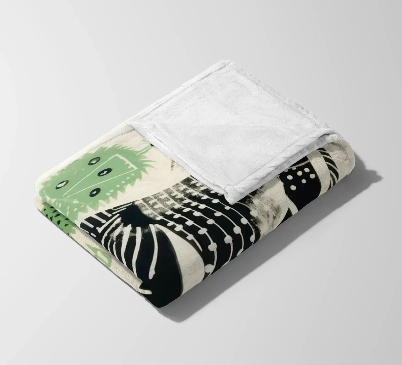 Gnu verde 1 coperta in pile da Minimal Animal Art