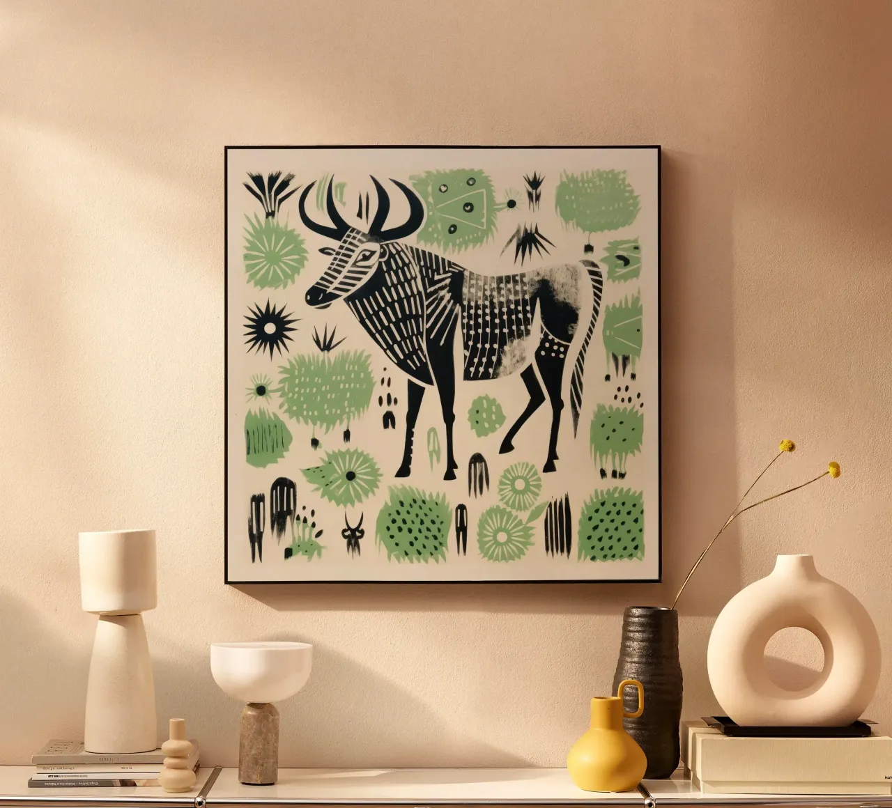 Gnu verde alluminio dibond da Minimal Animal Art