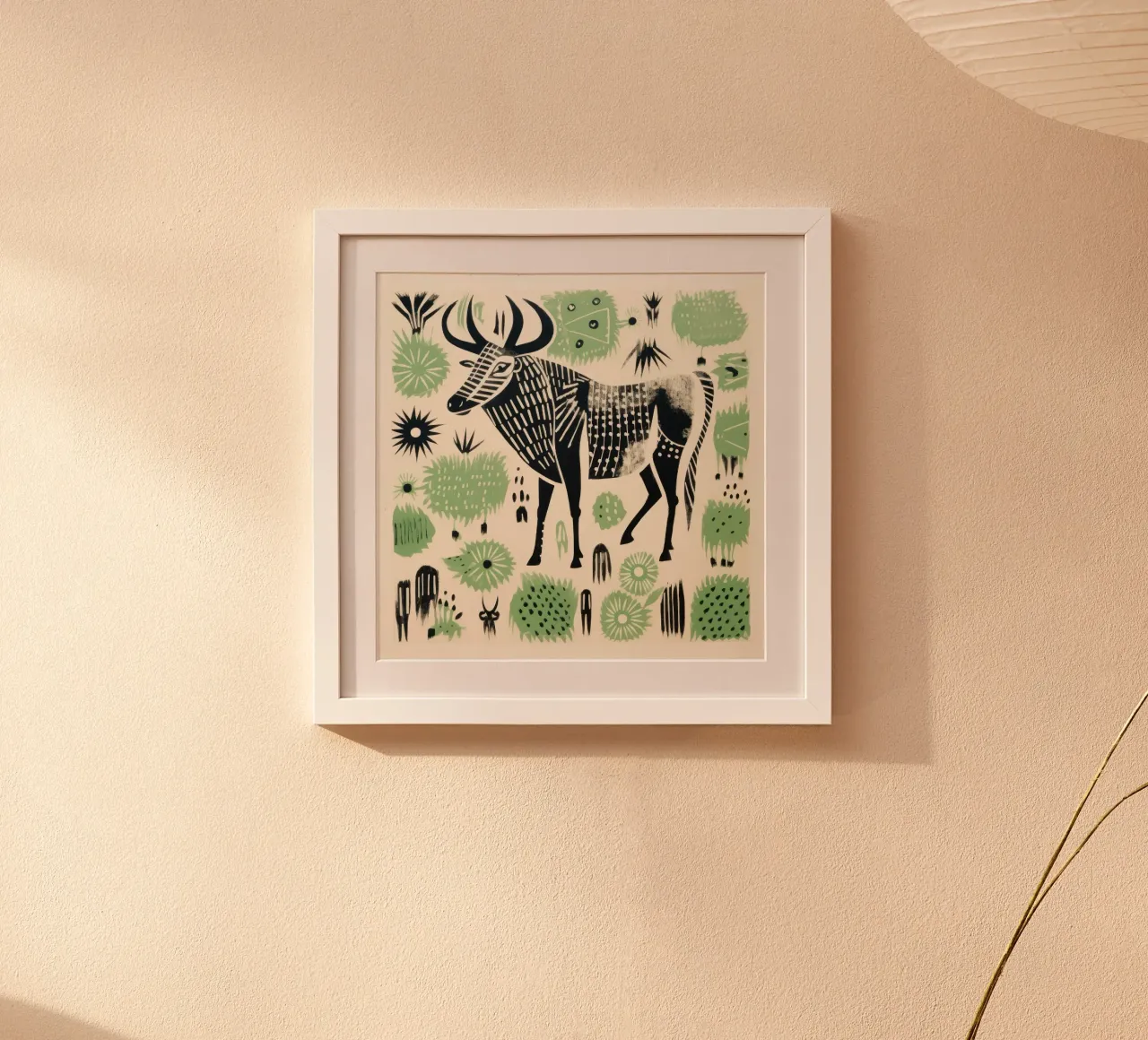 Gnou vert 1 poster de Minimal Animal Art