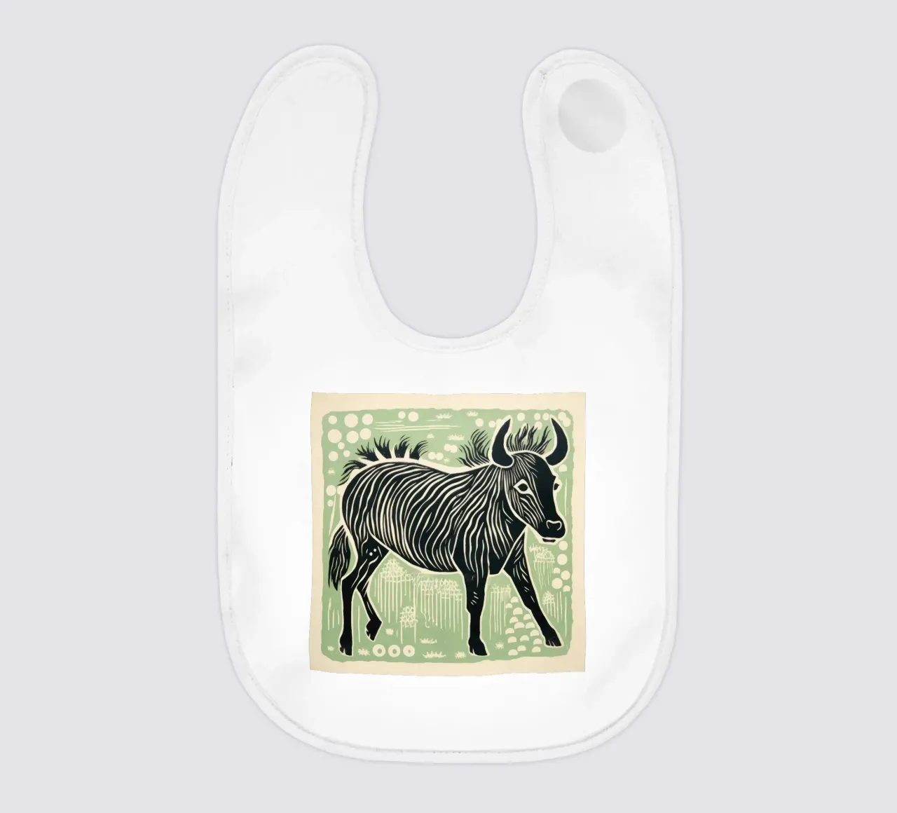 Gnu verde 2 bavaglino da Minimal Animal Art