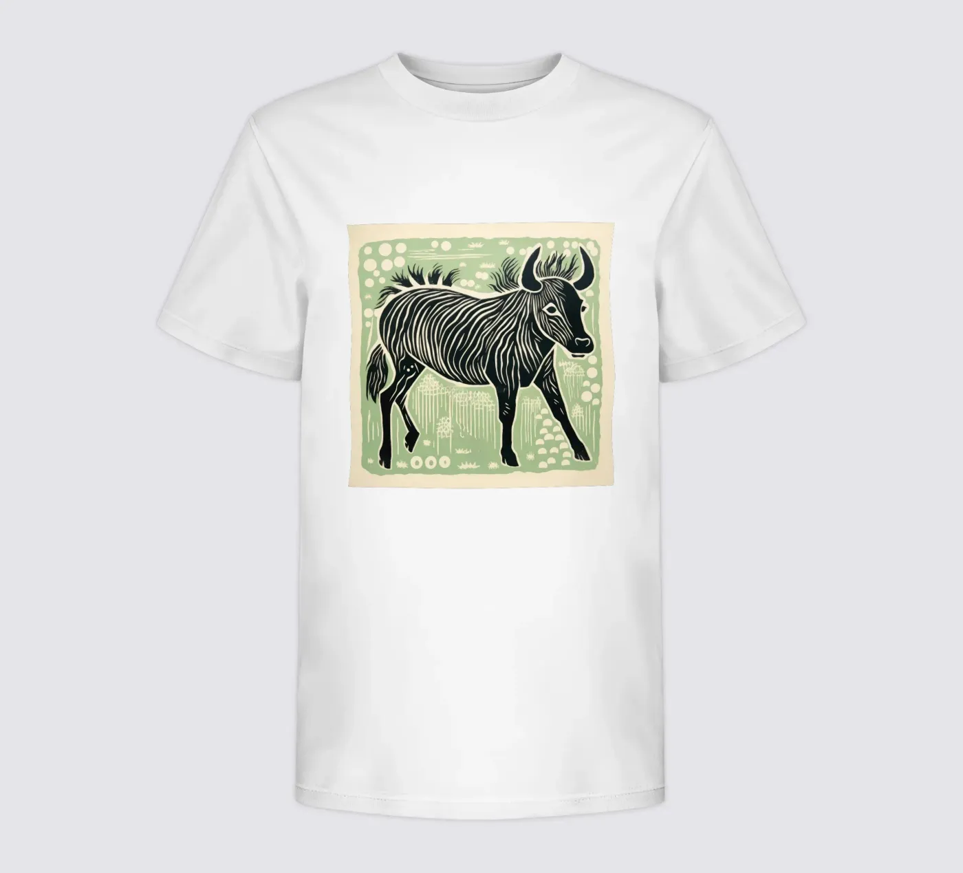 Gnu verde t-shirt bambini da Minimal Animal Art