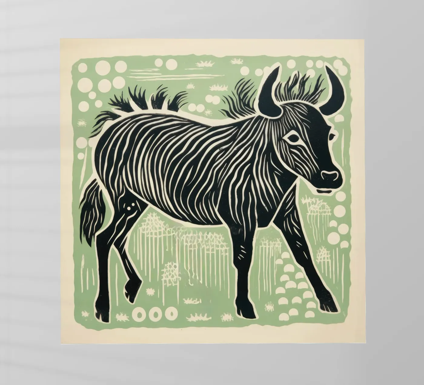 Gnu verde pellicola backlit da Minimal Animal Art