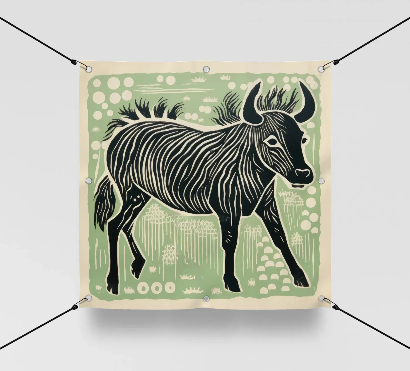 Gnu verde telo in pvc da Minimal Animal Art