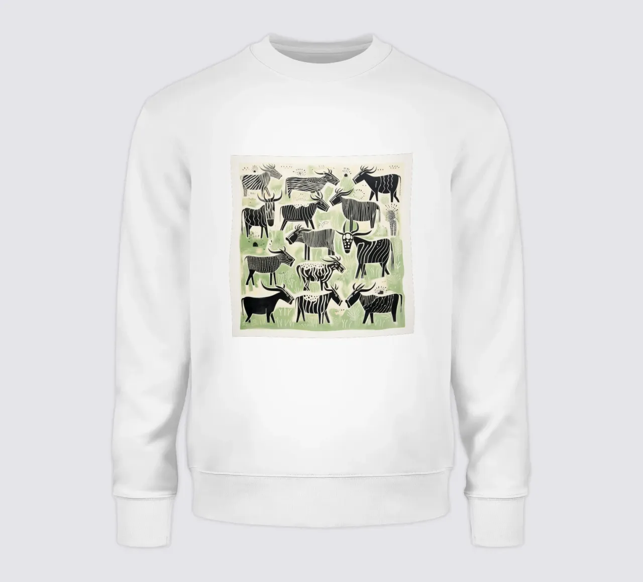 Gnu verde 3 felpa da Minimal Animal Art