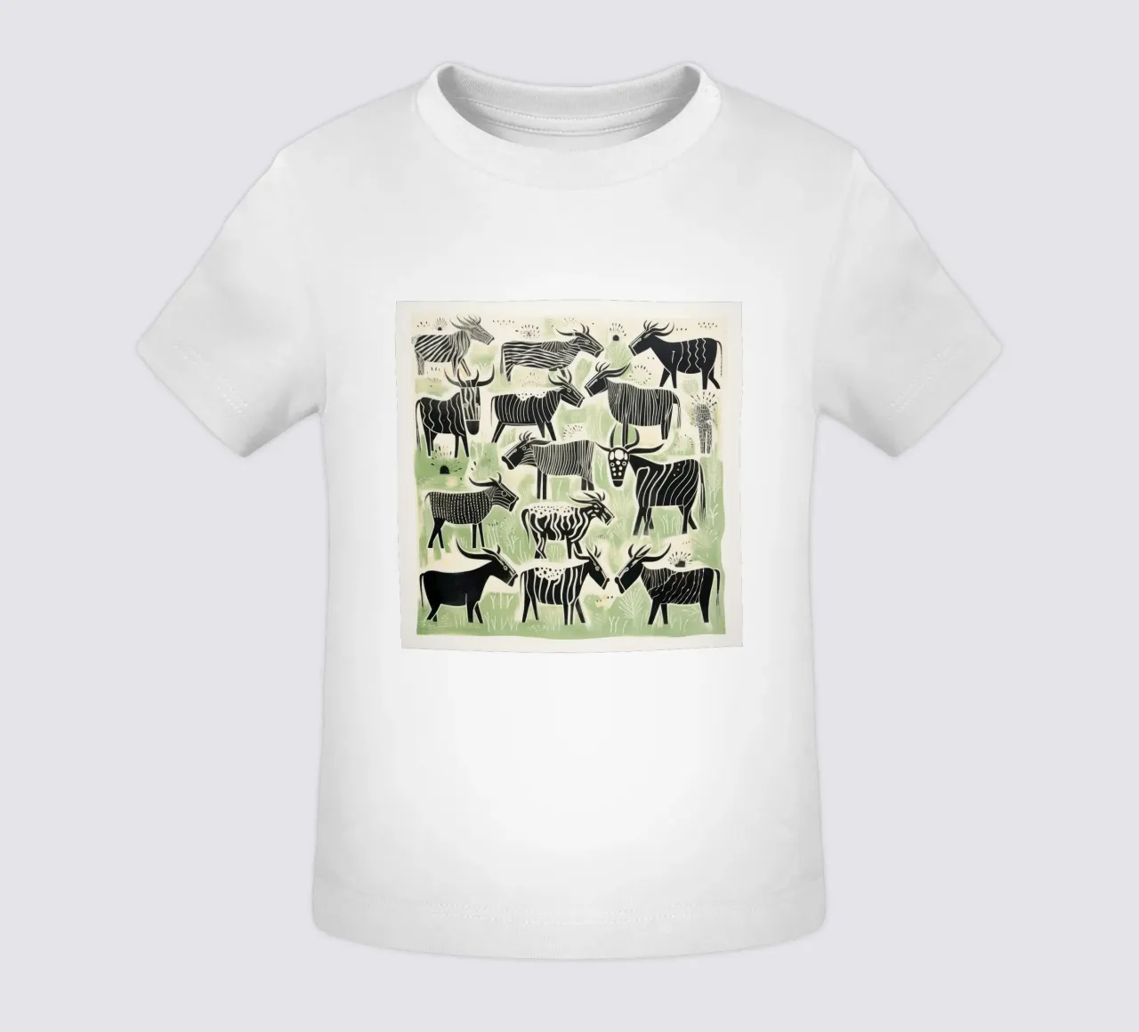 Gnu verdi maglietta neonato da Minimal Animal Art